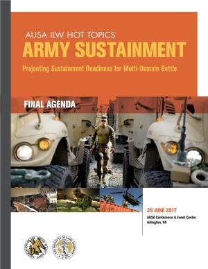 ARMY SUSTAINMENT Projecting Sustainment Readiness for Multi-Domain Battle