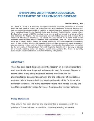 Symptoms and Pharmacological Treatment of Parkinson’S Disease
