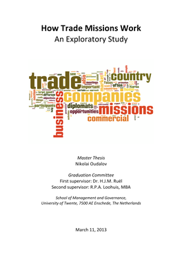 How Trade Missions Work an Exploratory Study