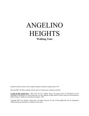 ANGELINO HEIGHTS Walking Tour