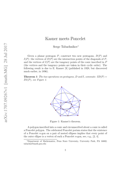 Kasner Meets Poncelet Arxiv:1707.09267V1 [Math.MG] 28