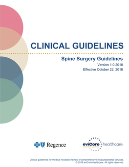 Evicore Spine Surgery Guidelines 2018