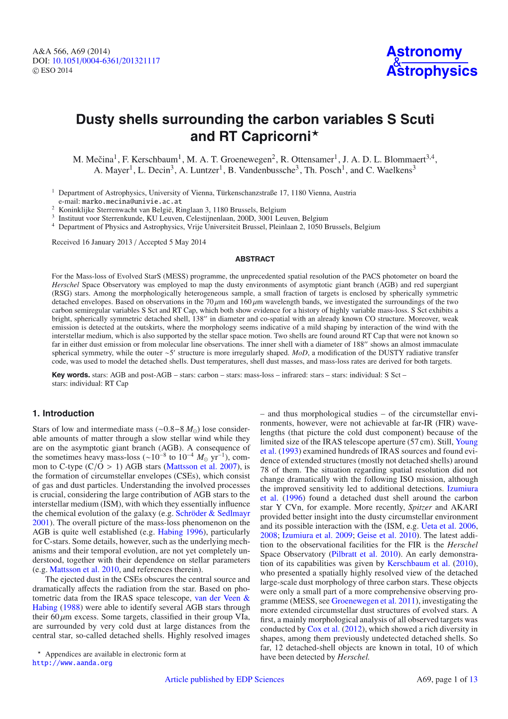 Dusty Shells Surrounding the Carbon Variables S Scuti and RT Capricorni⋆