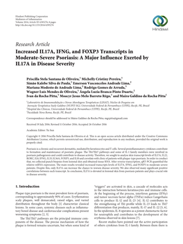 Increased IL17A, IFNG, and FOXP3 Transcripts in Moderate-Severe Psoriasis: a Major Influence Exerted by IL17A in Disease Severity