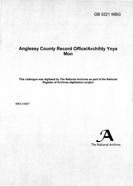 Anglesey County Record Office/Archifdy Ynys Mon