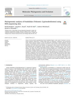 Phylogenomic Analysis of Fundulidae (Teleostei Cyprinodotiformes