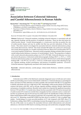 Association Between Colorectal Adenoma and Carotid Atherosclerosis in Korean Adults