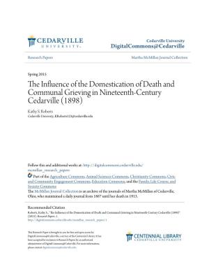 The Influence of the Domestication of Death and Communal Grieving in Nineteenth-Century Cedarville (1898 – September-December)