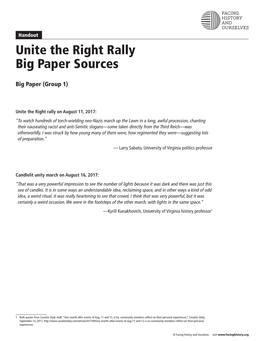 Unite the Right Rally Big Paper Sources