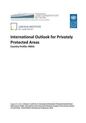 International Outlook for Privately Protected Areas: India Country Profile