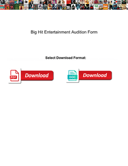Big Hit Entertainment Audition Form
