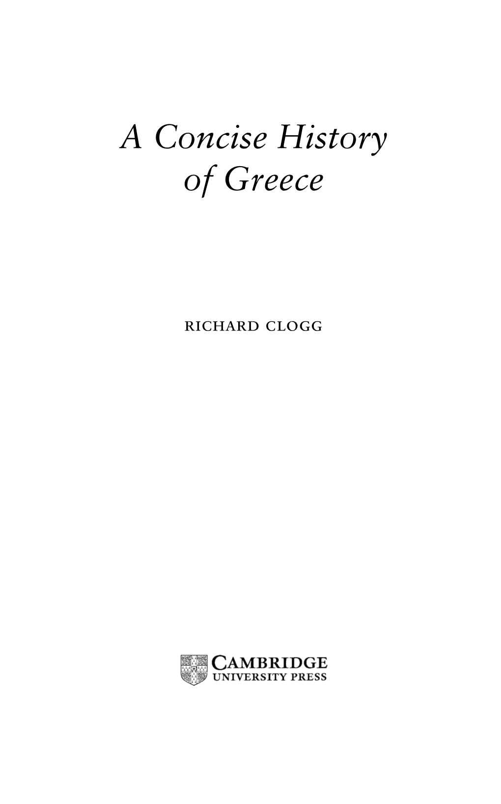 A Concise History of Greece