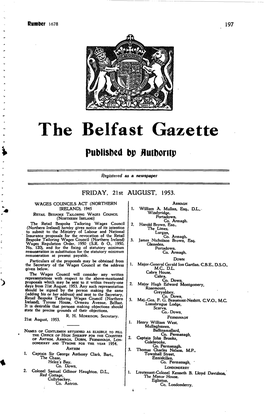 The Belfast Gazette Published Bp Flutbomp