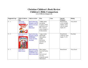 Christian Children's Book Review Children's Bible Comparison