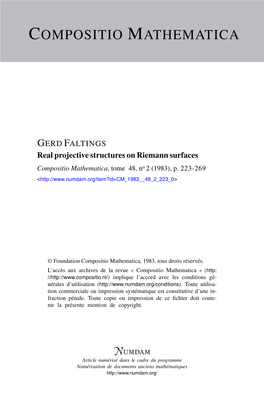 Real Projective Structures on Riemann Surfaces Compositio Mathematica, Tome 48, No 2 (1983), P