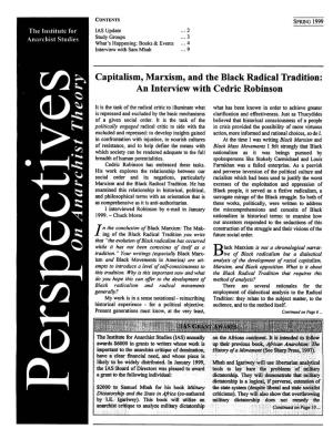 CZ)B Capitalism, Marxism, and the Black Radical Tradition: An