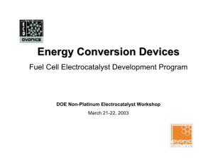 Energy Conversion Devices Fuel Cell Electrocatalyst Development Program