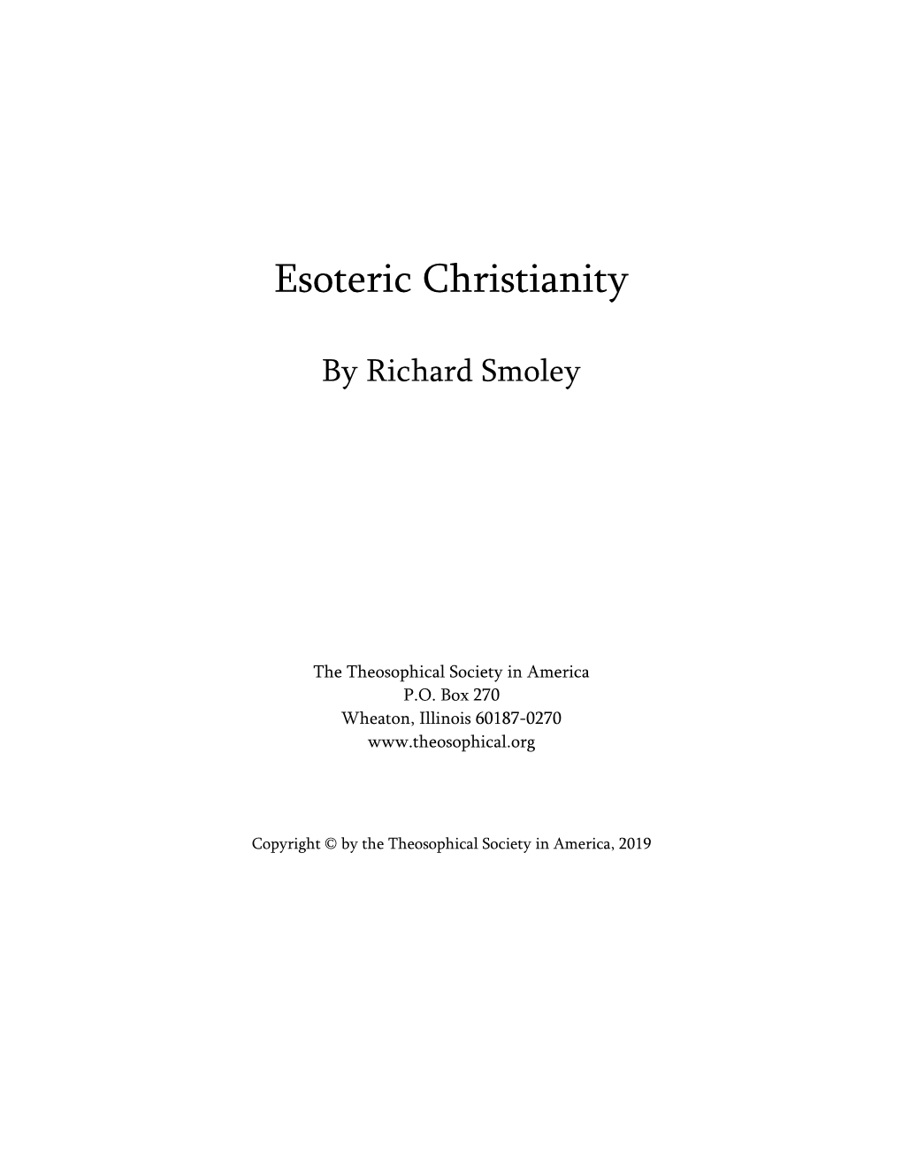 Esoteric Christianity