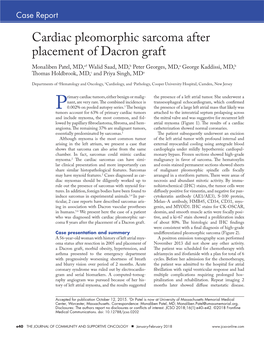 Cardiac Pleomorphic Sarcoma After Placement of Dacron Graft