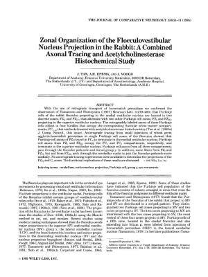 Zonal Organization of the Flocculovestibular Nucleus Projection in the Rabbit: a Combined Axonal Tracing and Acetylcholinesterase Histochemicalstudy