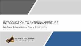 Introduction to Antenna Aperture