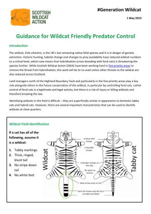 Guidance for Wildcat Friendly Predator Control