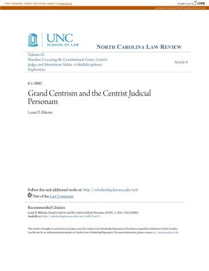 Grand Centrism and the Centrist Judicial Personam Louis D