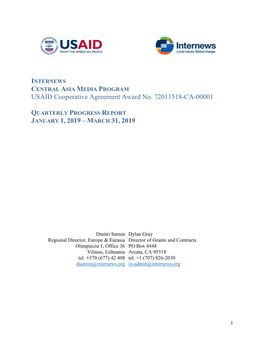 USAID Cooperative Agreement Award No. 72011518-CA-00001