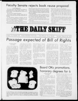 Passage Expected of Bill of Rights