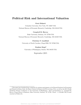 Political Risk and International Valuation