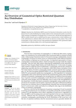 An Overview of Geometrical Optics Restricted Quantum Key Distribution