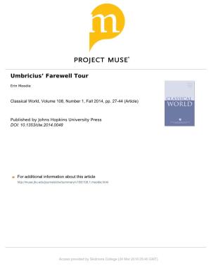 Umbriciusʼ Farewell Tour