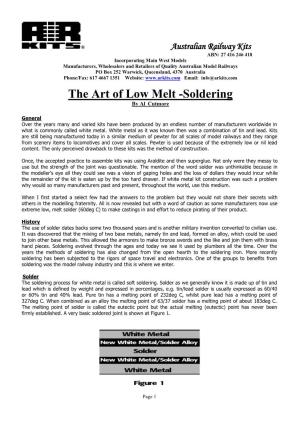 The Art of Low Melt -Soldering by Al Cutmore