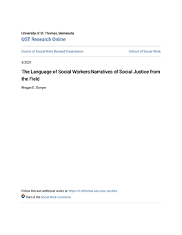 The Language of Social Workers:Narratives of Social Justice from the Field
