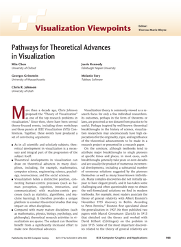 Visualization Viewpoints Pathways for Theoretical Advances in Visualization