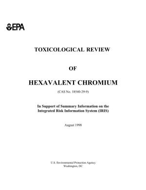 Toxicological Review of Hexavalent Chromium