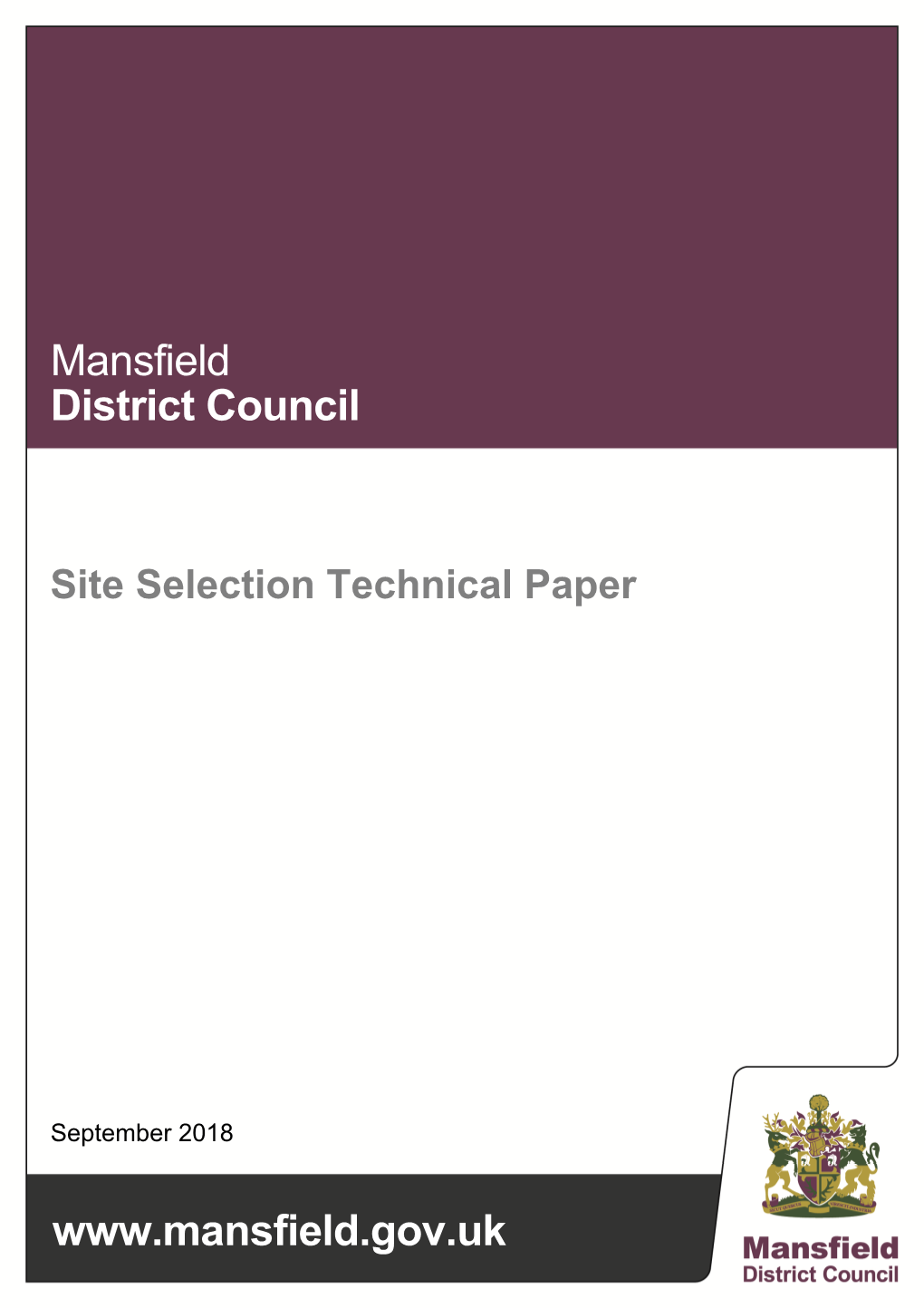 Site Selection Technical Paper, 2018
