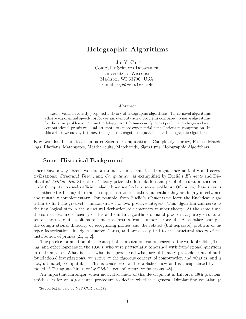 Holographic Algorithms