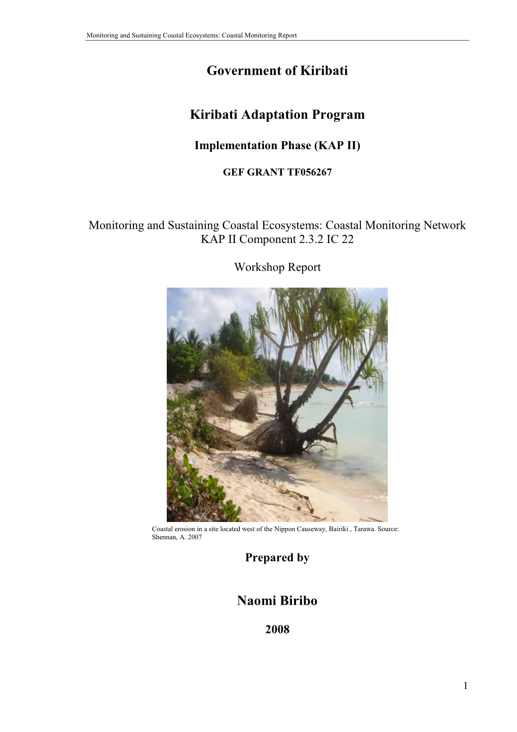 Monitoring and Sustaining Coastal Ecosystems: Coastal Monitoring Report