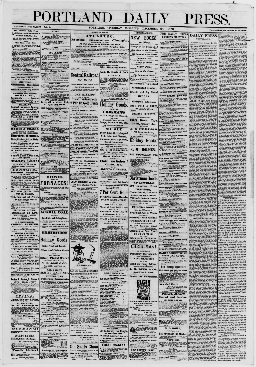 Portland Daily Press: December 24,1870