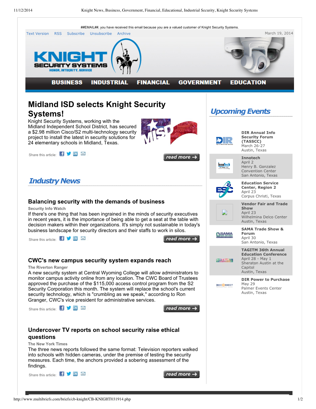 Midland ISD Selects Knight Security Systems!