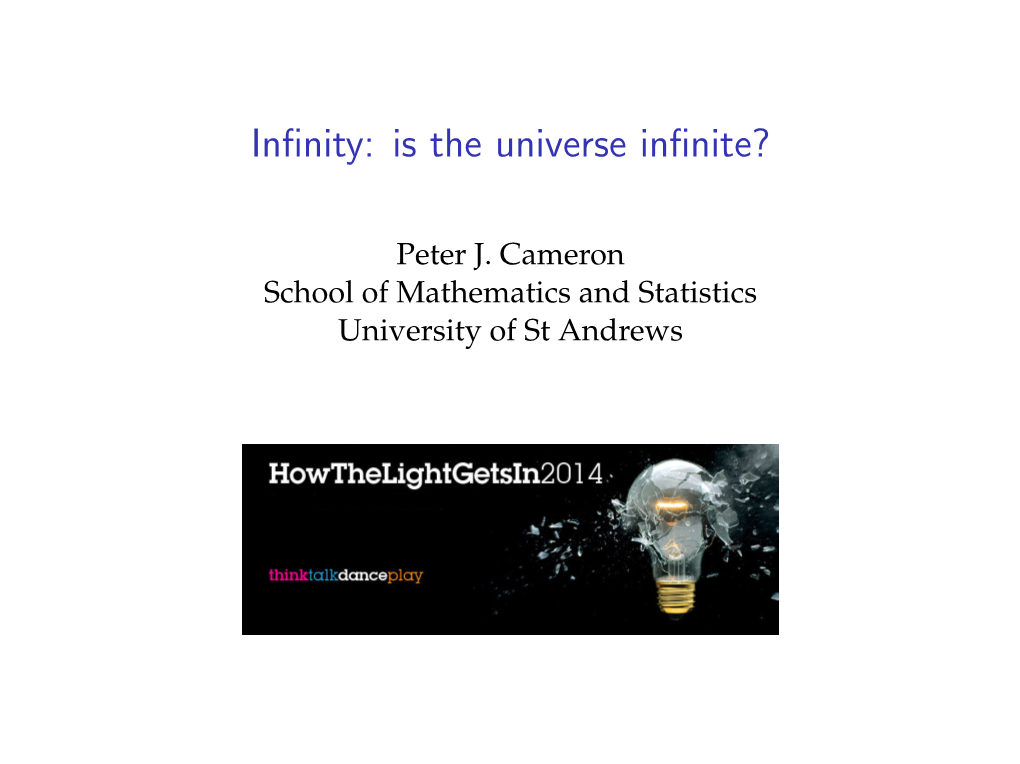 Infinity: Is the Universe Infinite?