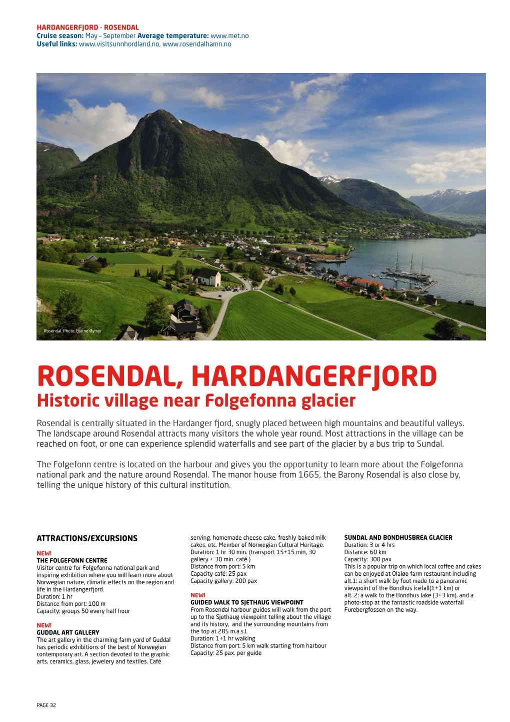 ROSENDAL, HARDANGERFJORD Historic Village Near Folgefonna Glacier