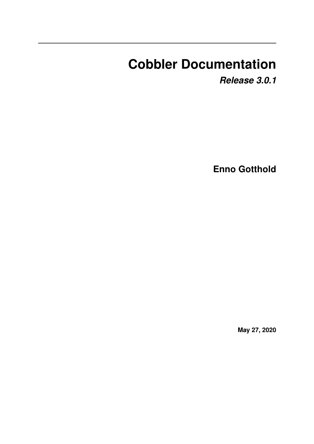Cobbler Documentation Release 3.0.1