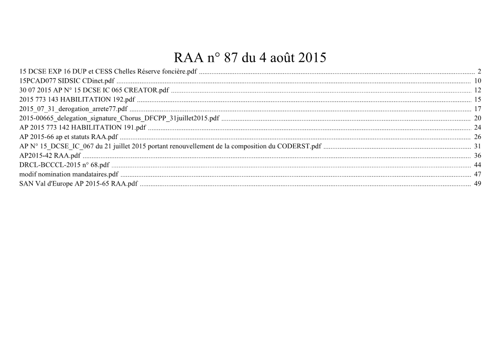 RAA N° 87 Du 4 Août 2015