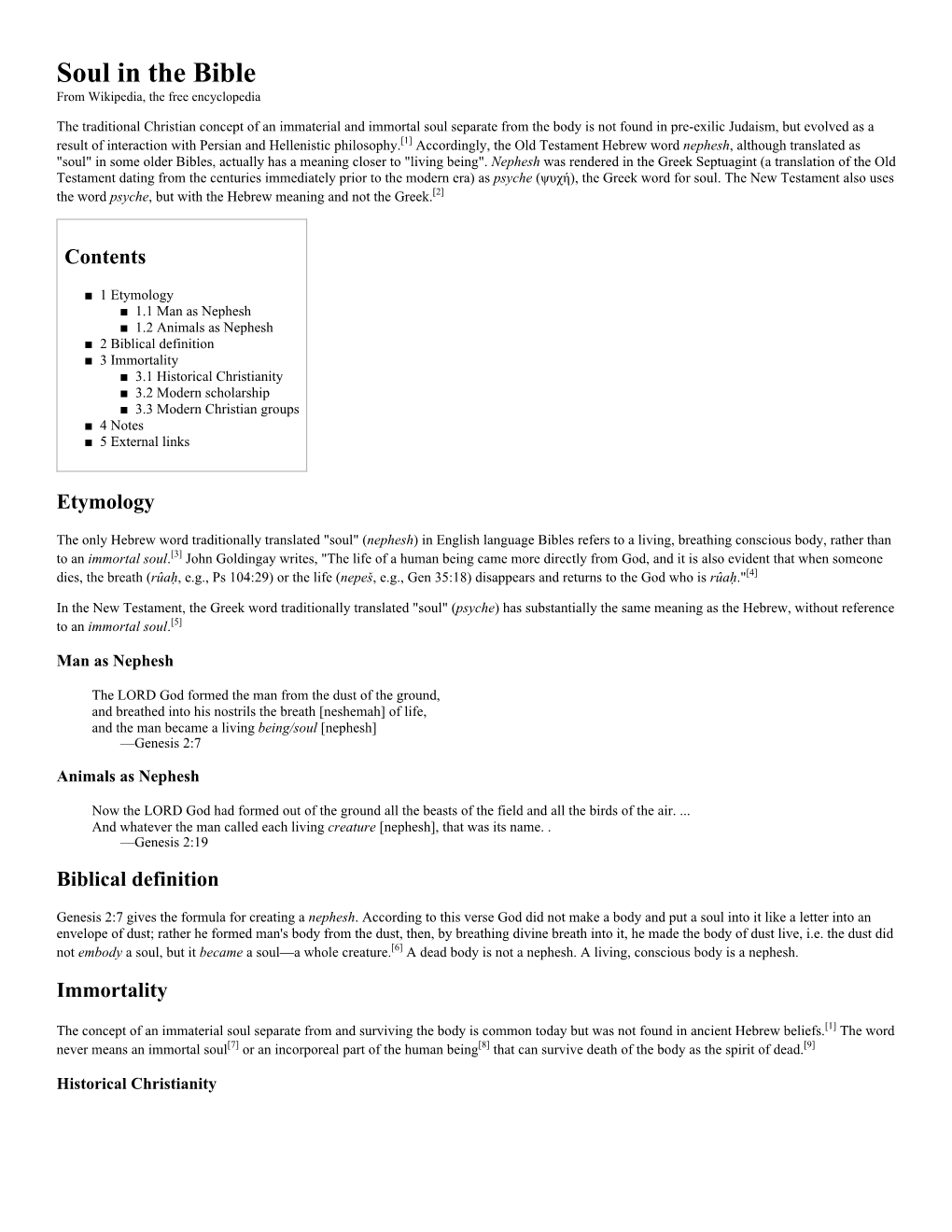 Soul in the Bible from Wikipedia, the Free Encyclopedia