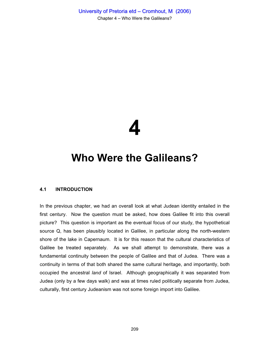 Who Were the Galileans?