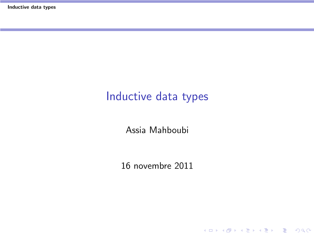 Inductive Data Types