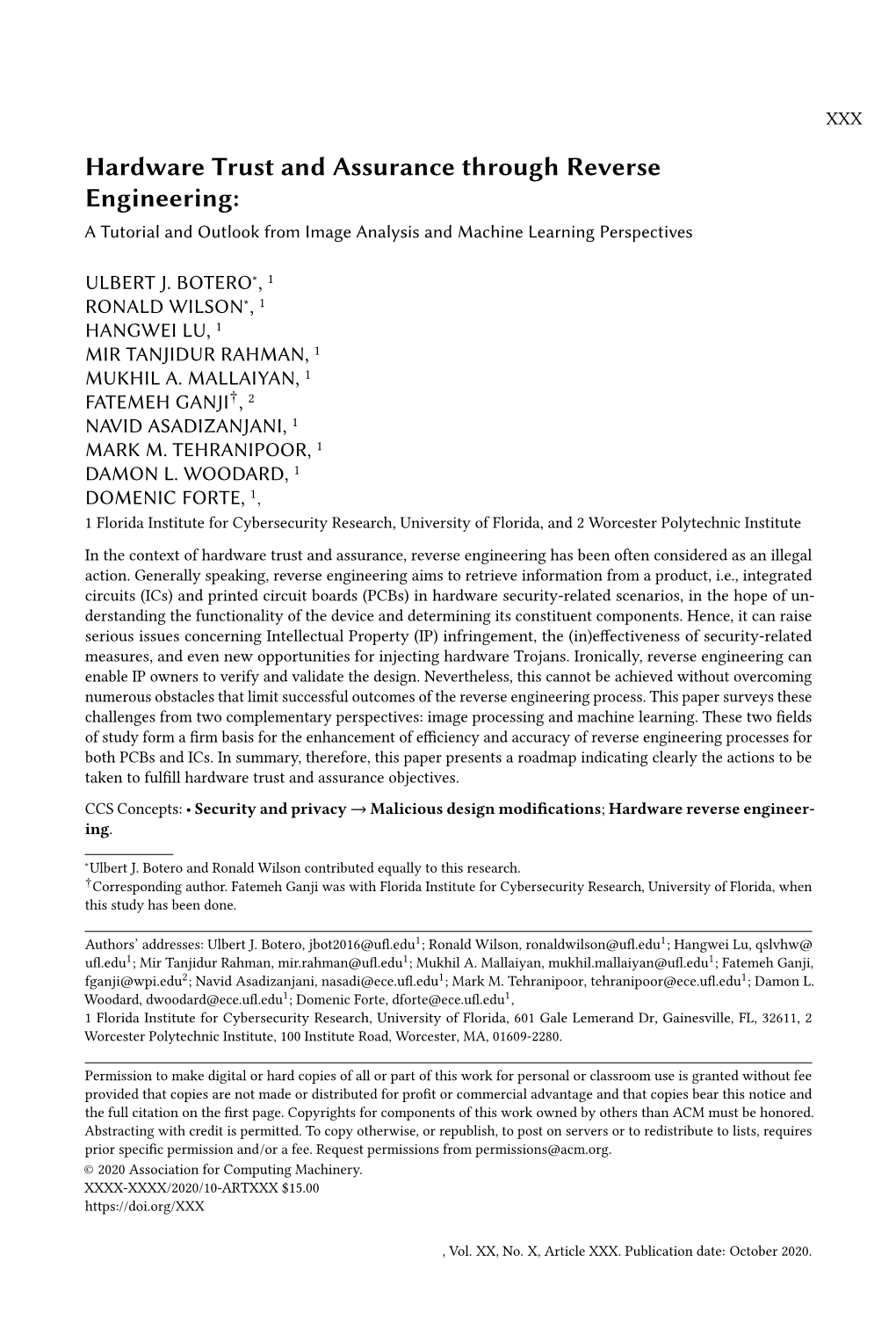 Hardware Trust and Assurance Through Reverse Engineering: a Tutorial and Outlook from Image Analysis and Machine Learning Perspectives