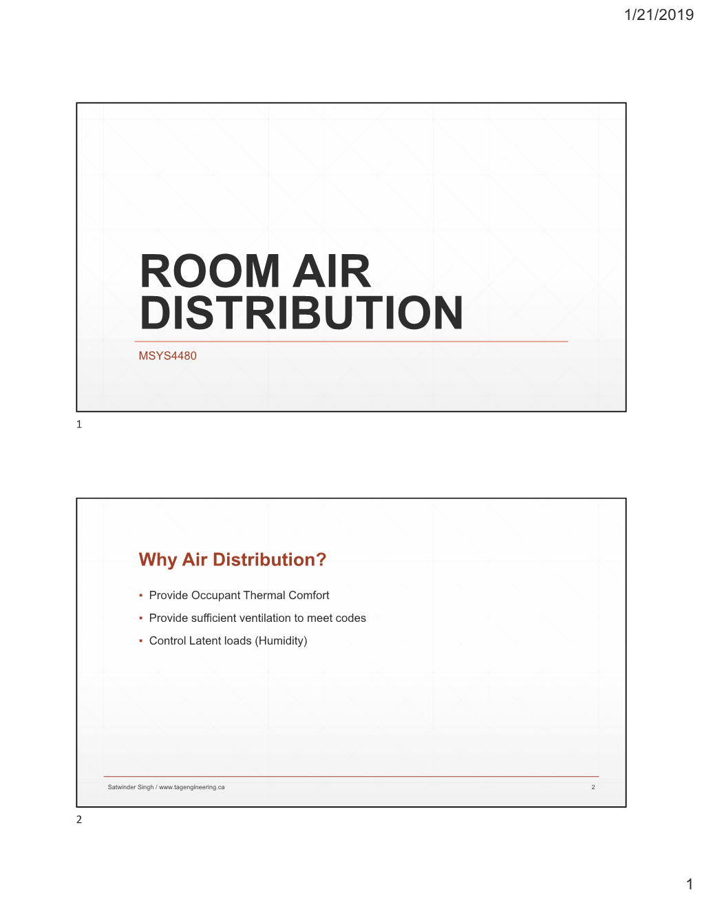 Room Air Distribution